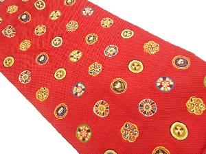 本場筑前博多丸文に花模様織出し名古屋帯